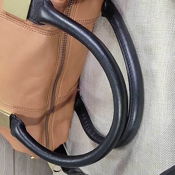 Ted Baker Tan and Black Leather Crossbody Handbag - Picture 8 of 15